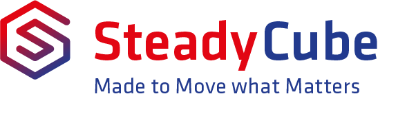 SteadyCube logo with slogan Made to Move what Matters – actively tempered sample transport at 37°C